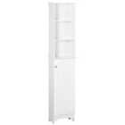 HOMCOM 165cm Freestanding Slimline Bathroom Cabinet - White
