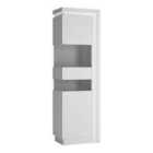 Furniture To Go Lyon Tall Narrow Display Cabinet (lhd) (Including LED Lighting) In White And High Gloss