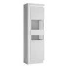 Furniture To Go Lyon Tall Narrow Display Cabinet (rhd) (Including LED Lighting) In White And High Gloss