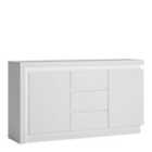 Furniture To Go Lyon 2 Door 3 Drawer Sideboard Including LED Lighting In White And High Gloss
