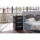 Birlea Lynx 3 Drawer Bedside Table Black