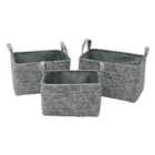 Jvl Urban Set Of 3 Rectangle Paper Storage Baskets