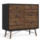 Furniture To Go Ry Double 6 Drawer Chest In Matt Black Walnut