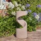 Ivyline Outdoor Spiral Water Feature - Sandstone Polyresin