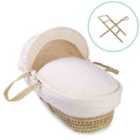 Dimple Palm Moses Basket in Cream & Natural Folding Stand - Cream