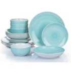The Waterside 16pc Aqua Splash Spin Wash Dinner Set