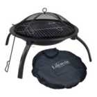 Lifestyle Kaida Traveller Portable Camping Firepit + Bbq - Black
