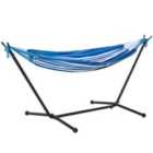 Outsunny Freestanding Hammock - Blue/White