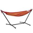 Outsunny Freestanding Hammock - Red/Orange