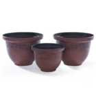 Greenhurst 3pc Recycled Antique Planter Set - Brown