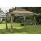 Norfolk Collection 4x4m Two Tone Pop Up Gazebo - Taupe/Brown