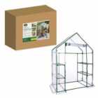 Gardenkraft Walk In Pvc Plastic Garden Greenhouse With 4 Shelves - Clear