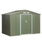 Outsunny 9 X 6Ft Outdoor Storage Garden Shed Sliding Door Galvanised Metal