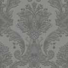 Belgravia Decor Amara Damask Gunmetal Wallpaper 10m x 53cm