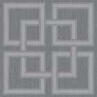 Belgravia Decor Amara Square Charcoal/Silver Wallpaper 10m x 53cm