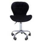 Interiors By Ph Black Velvet Home Office Chair With Swivel Base