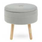 Interiors By Ph Grey Velvet Stool