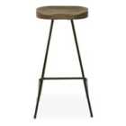 Interiors By Ph Elm Wood Bar Stool Black Metal Frame