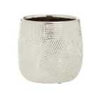 Interiors By Ph Small White Silver Ceramic Planter