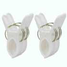 Jvl Large Clamp Clip Beach Towel Pegs, Pack Of 4 - White