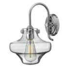 Congress 1 Light Clear Glass Wall Light Chrome