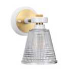 Gunnislake 1 Light Wall Light White Aged Brass