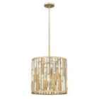 Gemma 3 Light Pendant Silver Leaf