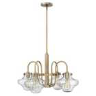 Congress 4 Light Clear Glass Chandelier Brushed Caramel