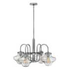 Congress 4 Light Clear Glass Chandelier Chrome