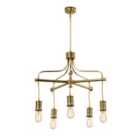 Douille 5 Light Chandelier Aged Brass