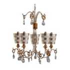Tivoli 5 Light Chandelier Silver & Cream Patina