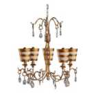 Tivoli 5 Light Chandelier Gold & Cream Patina