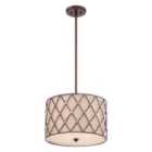 Brown Lattice 3 Light Medium Pendant