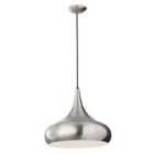 Beso 1 Light Large Pendant Brushed Steel