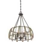 Wood Hollow 5 Light Pendant