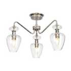 Armand 3 Light Semi Flush Polished Nickel