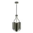 Quinto 3 Light Chandelier Dark Grey Polished Nickel