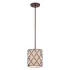 Brown Lattice 1 Light Mini Pendant