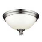 Parkman 2 Light Flush Mount Brushed Steel
