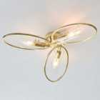 Ensora Lighting Evan 3 Light Semi Flush Light Fitting Gold