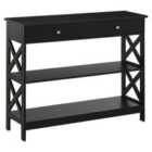 HOMCOM Console Table With Open Top X Support Black