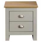 Lancaster Two Drawer Bedside Table Grey