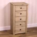 Vida Designs Panama 5 Drawer Narrow Chest