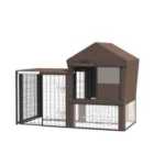 PawHut Rabbit Hutch Cover - Brown