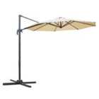 Outsunny 3M Garden Banana Parasol Patio Cantilever Hanging Umbrella - Beige