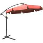 Outsunny 2.7m Garden Cantilever Banana Parasol w/ Crank Red