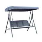 Outsunny 3 Seater Swing Patio Hammock With Canopy For Outdoor - Grey