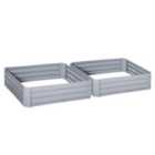 Outsunny Set Of 2 Raised Garden Bed Galvanized Planter Box Easy Quick Setup - Grey