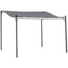Outsunny 3M X 3M Gazebo Backyard Pool Garden Pergola Canopy Sun Shade Shelter Soft Top - Grey