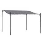 Outsunny 4M X 3M Gazebo Backyard Pool Garden Pergola Canopy Sun Shade Shelter Soft Top - Grey